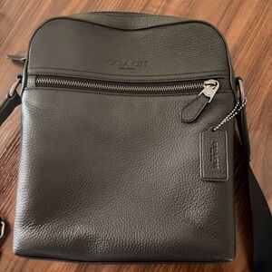 Coach Dark Gray Leather Messenger Bag